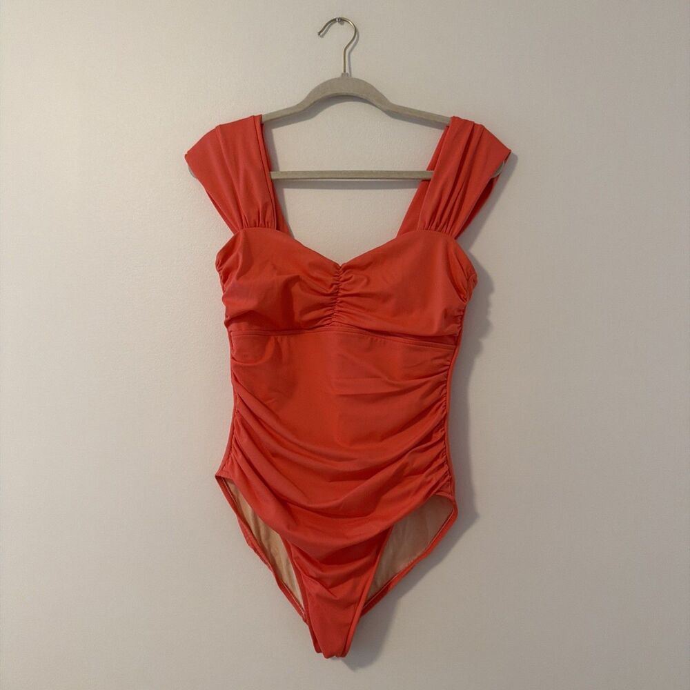 Magicsuit Natalie One Piece Swimsuit Coral Pink Wide Strap Slimming - US 12